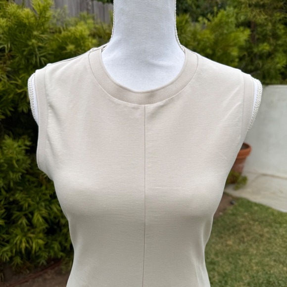 COS Women's Sleeveless Midi Dress Minimalist A-Line Beige Casual Small - Picture 12 of 12